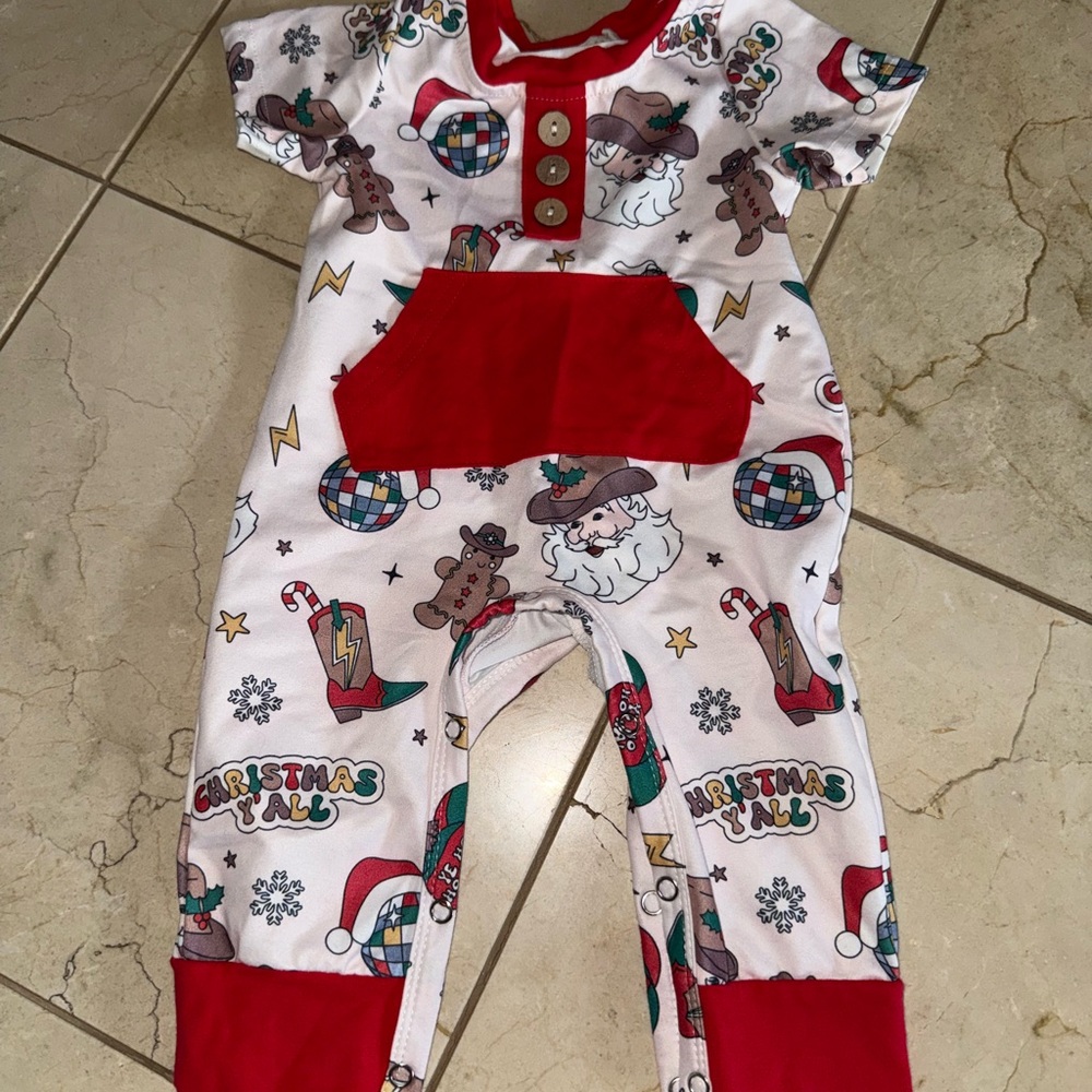 Marie Nicole- Festive Christmas Baby Romper size 0-3m